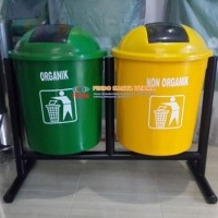 Pusat Tempat Sampah Bulat Organik Non Organik 