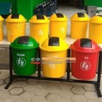 Tong Sampah Outdor Tiga Warna Model Oval 001
